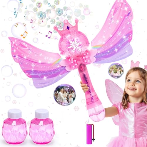 EagleStone Princess Bubble Wands for Kids Bubble Machine for Toddlers LED Light Music Bubble Toys with 1 Liion Battery Outdoor Easter Birthday Toys for Toddlers 3 4 5 6 7 8 Year Old Girl Gifts - Image 1