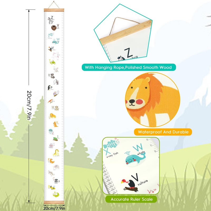 MIBOTE Baby Growth Height Chart Handing Ruler Wall Decor for Kids, Canvas Removable Height Growth Chart 79" x 7.9" (Letters) - Image 4
