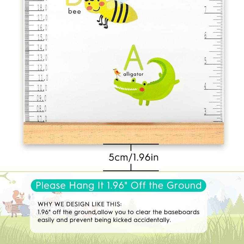 MIBOTE Baby Growth Height Chart Handing Ruler Wall Decor for Kids, Canvas Removable Height Growth Chart 79" x 7.9" (Letters) - Image 5