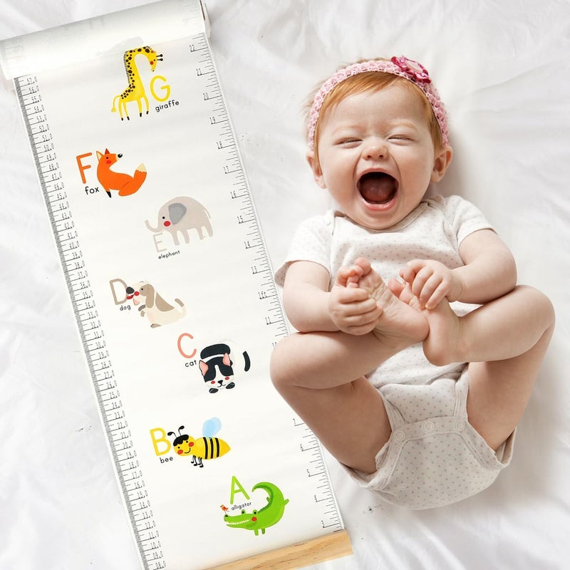 MIBOTE Baby Growth Height Chart Handing Ruler Wall Decor for Kids, Canvas Removable Height Growth Chart 79" x 7.9" (Letters) - Image 3