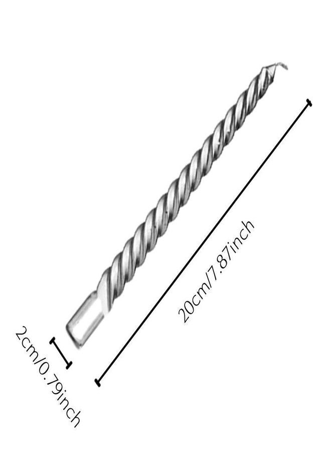 Kuber Selection 8 Pcs Designer Silver Spiral Pillar Candle 10 inch Long for Party,Daily use, Candle (Pack of 8 Pcs, Silver) - Image 2