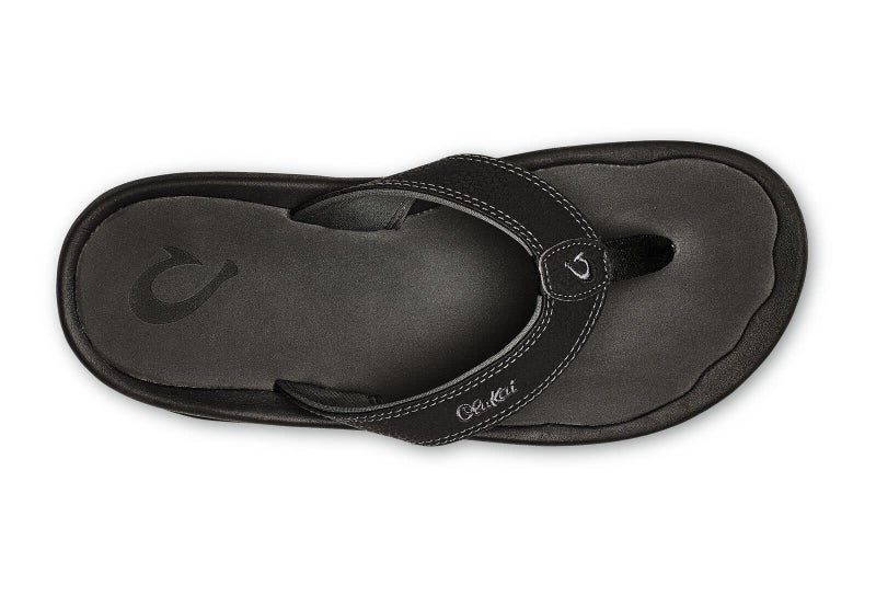 OLUKAI Ohana Men's Beach Sandals, Water Resistant Flip Flops, Arch Support & Comfort Fit, Lightweight & Durable, Enhanced Grip & Traction, Black/Dark Shadow, 13 - Image 2