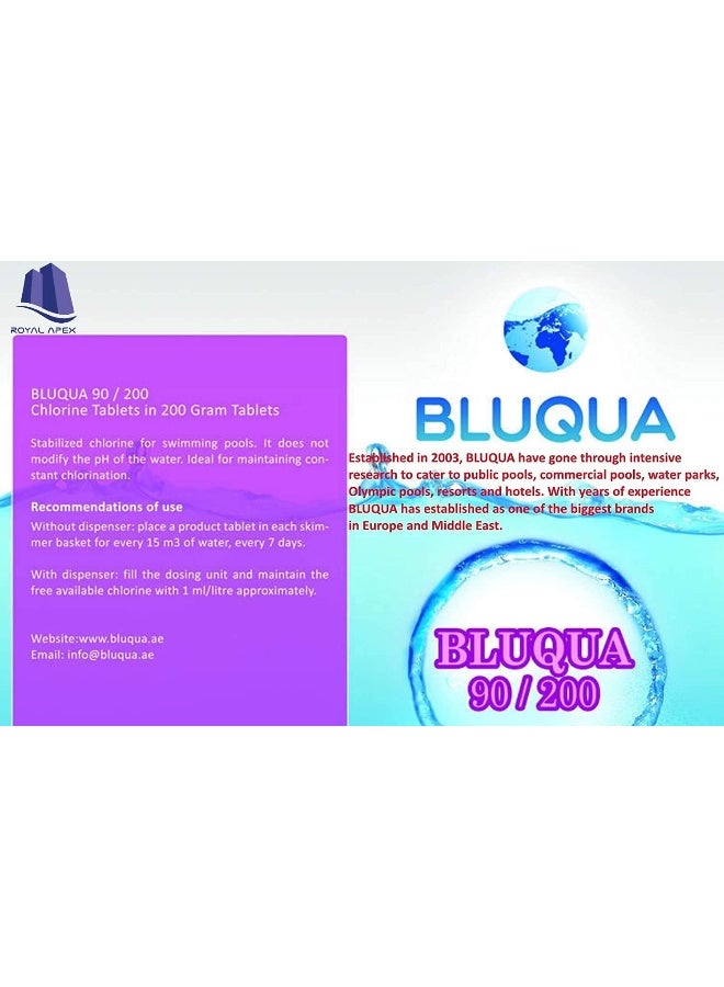 Royal Apex Bluqua Slow-Dissolving Chlorine Tablets 1Kg  - Image 2