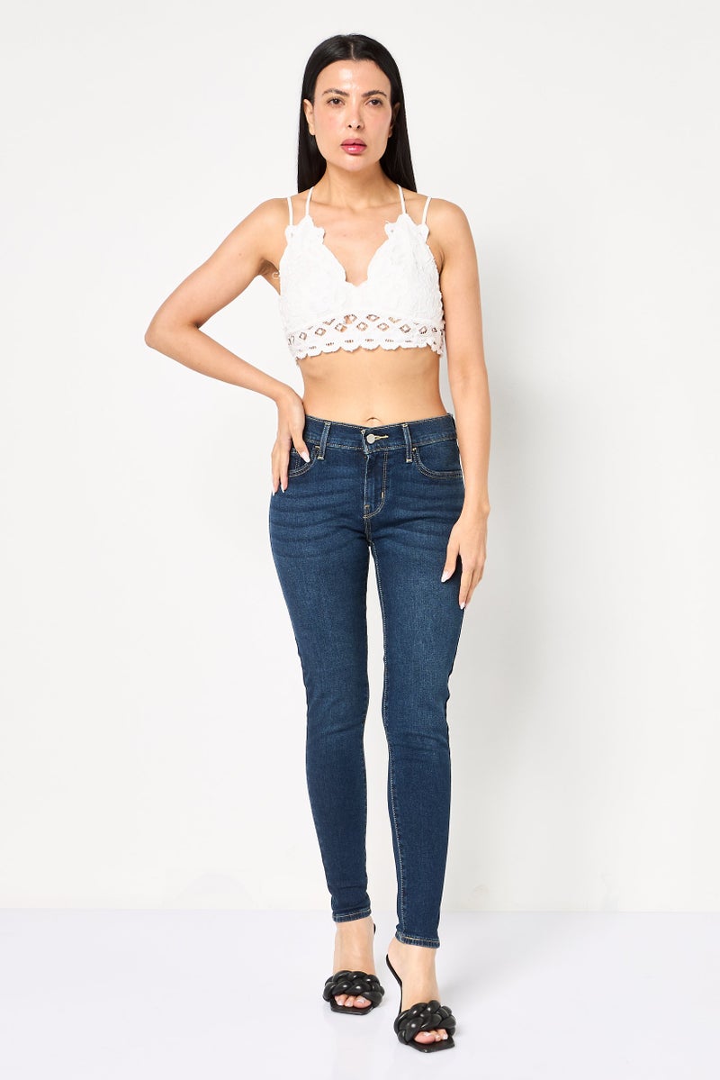 Levi's جينز ضيق للنساء، مغسول وقابل للتمدد، أزرق - Image 2