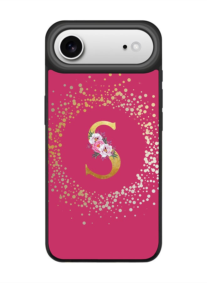 Stylizedd iPhone Air Case, [Compatible with MagSafe] Slim Magnetic cover Phone Case iPhone Air -Custom Monogram Floral - S ( Deep Pink ) - Image 1