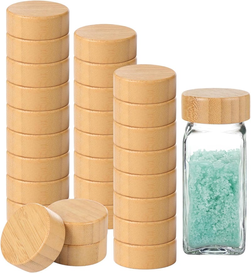 1.6 in Wood Jar Lids, 40 Pcs, Airtight for 4 Oz Spice Jars, Kitchen Jar Lids, Good Sealing, Reusable - Image 5