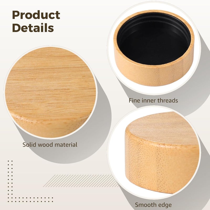 1.6 in Wood Jar Lids, 40 Pcs, Airtight for 4 Oz Spice Jars, Kitchen Jar Lids, Good Sealing, Reusable - Image 3