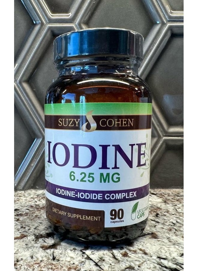 Script Essentials Suzy Cohen Iodine Complex Supplement - 6.25mg Iodine & Iodide Blend - 90 Vegetarian Capsules for Dietary Support - Image 1