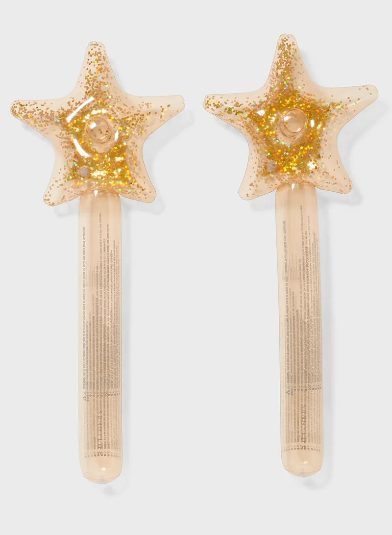 SUNNY LIFE Kids Inflatable Star Wand Princess Swan Gold Set Of 2