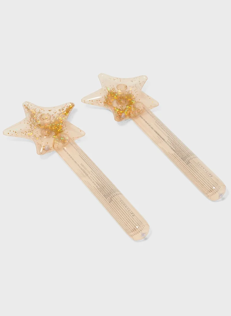 SUNNY LIFE Kids Inflatable Star Wand Princess Swan Gold Set Of 2