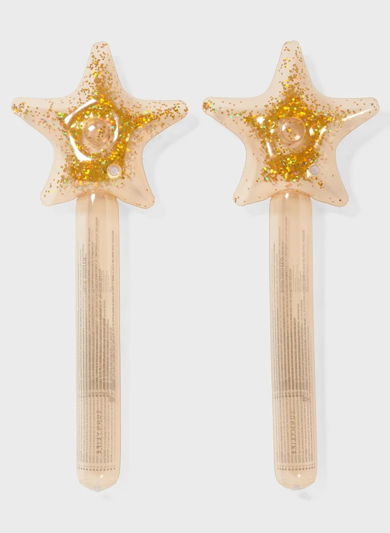 SUNNY LIFE Kids Inflatable Star Wand Princess Swan Gold Set Of 2