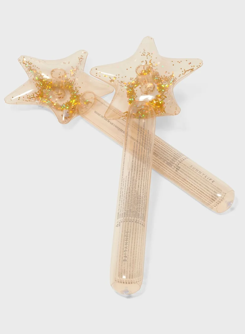 SUNNY LIFE Kids Inflatable Star Wand Princess Swan Gold Set Of 2