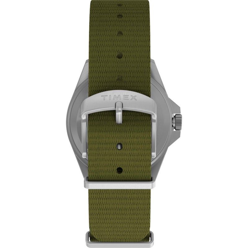 Timex Unisex Expedition Field 36mm Watch - Green Strap Natural Dial Silver-Tone Case - Image 3
