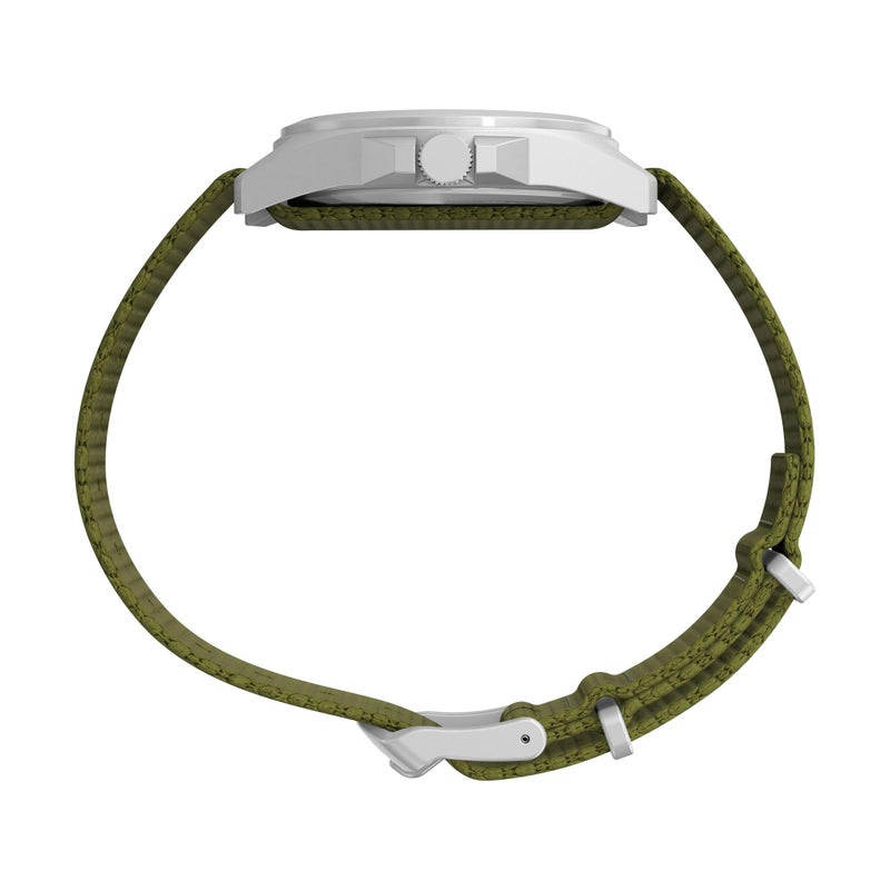 Timex Unisex Expedition Field 36mm Watch - Green Strap Natural Dial Silver-Tone Case - Image 2