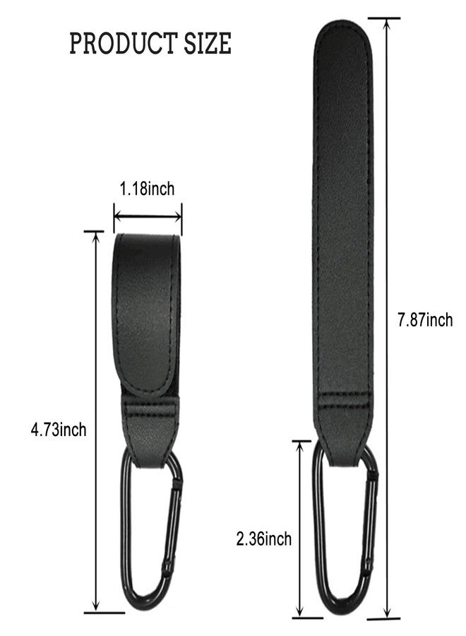 YEMCHI 5 Pack Colorful Baby Stroller Hooks Clip for Hanging, Universal Stroller Carabiner Clip,Mommy Hook for Diaper Bag, Purse, Holder Adjustable PU Leather Hanger Clips, Gift for Babys Mom - Image 2