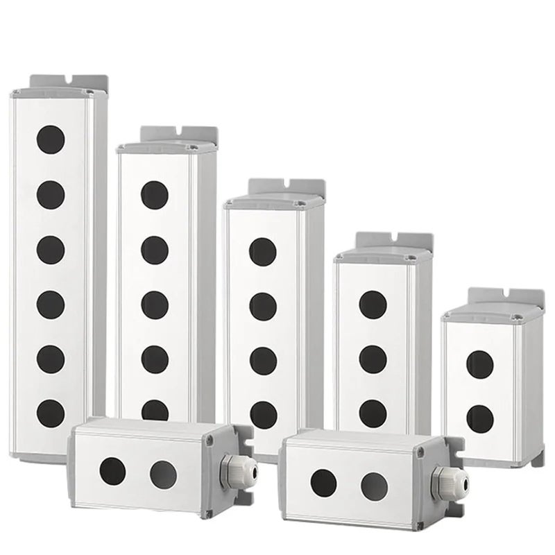 5 فتحة 16 مم 45 × 45 مم زر ضغط معدني من الألومنيوم صندوق تحكم صناعي - Image 3