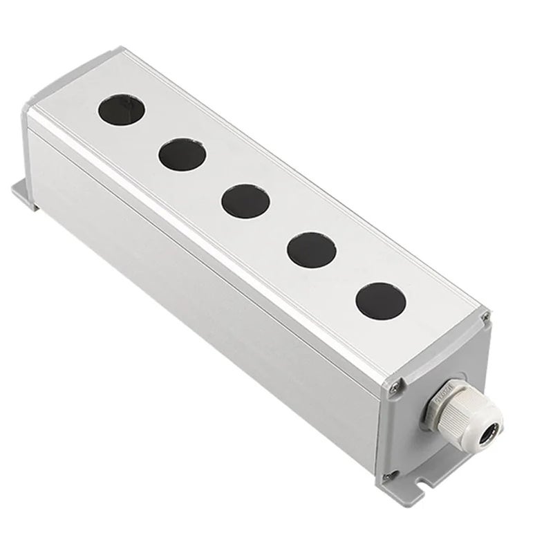 5 فتحة 16 مم 45 × 45 مم زر ضغط معدني من الألومنيوم صندوق تحكم صناعي - Image 2