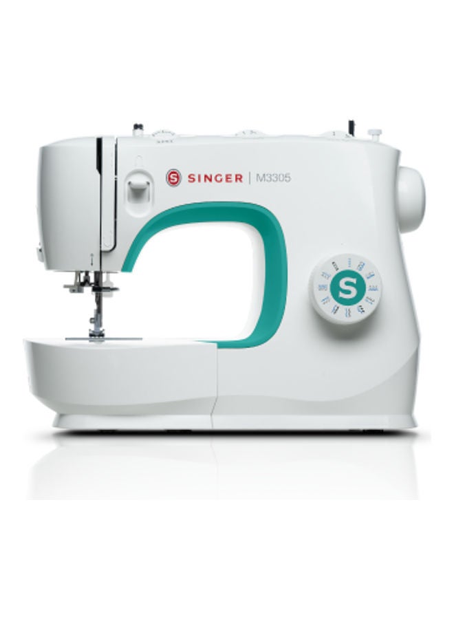 SINGER Sewing Machine Mechanical, 23 Stitches, Adjustable Stitch Length And Width, Free Arm, LED Light, Needle Threader, One-Step Buttonhole, Heavy Duty SGM-M3305 White/Blue - Image 1