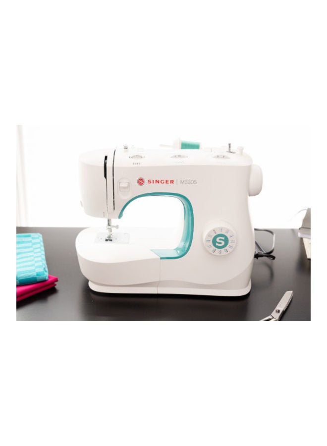 SINGER Sewing Machine Mechanical, 23 Stitches, Adjustable Stitch Length And Width, Free Arm, LED Light, Needle Threader, One-Step Buttonhole, Heavy Duty SGM-M3305 White/Blue - Image 3
