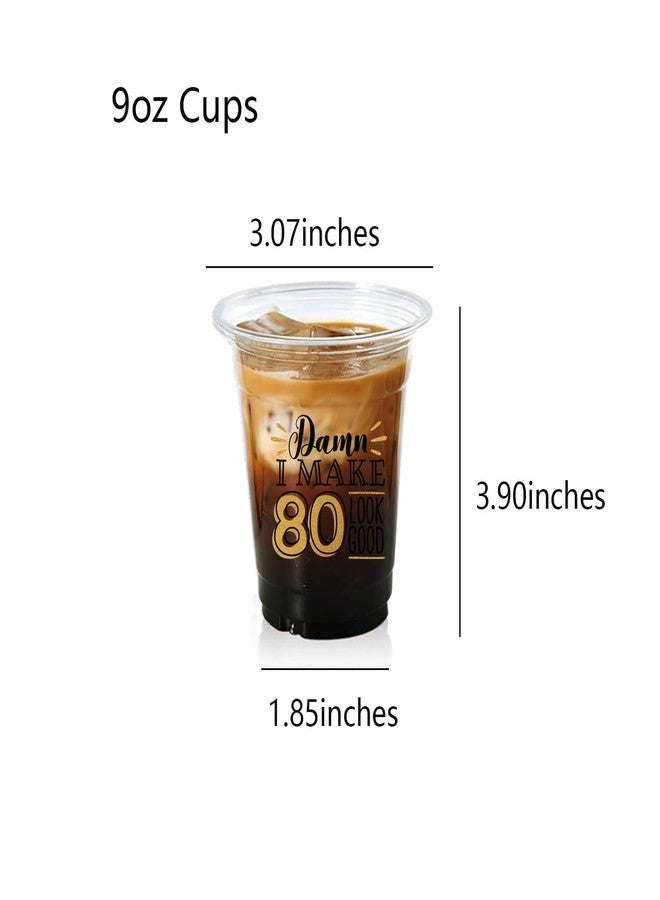 SEBMNOO 80th Birthday Party Disposable Cups, Funny Birthday Party Decorations for Women Men, Clear Plastic Cups Bulk Happy Birthday Disposable Drinking Cups for Birthday 50pcs - Image 2