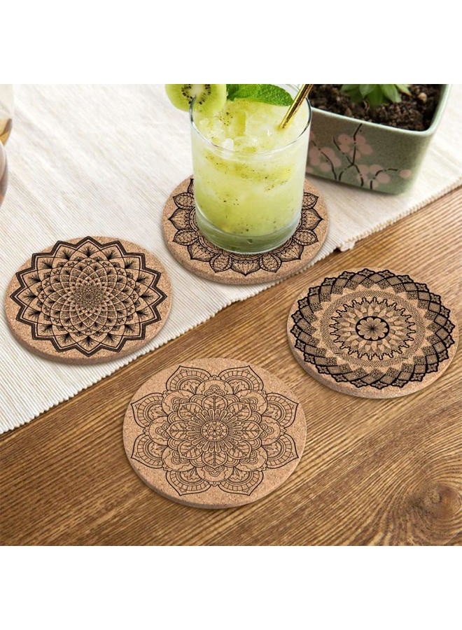 KFK Coasters for Drinks Absorbent Cork Coasters with Holder Housewarming Gifts for New Home Present for Friends,Living Room Decor,Apartment Decor - Image 4