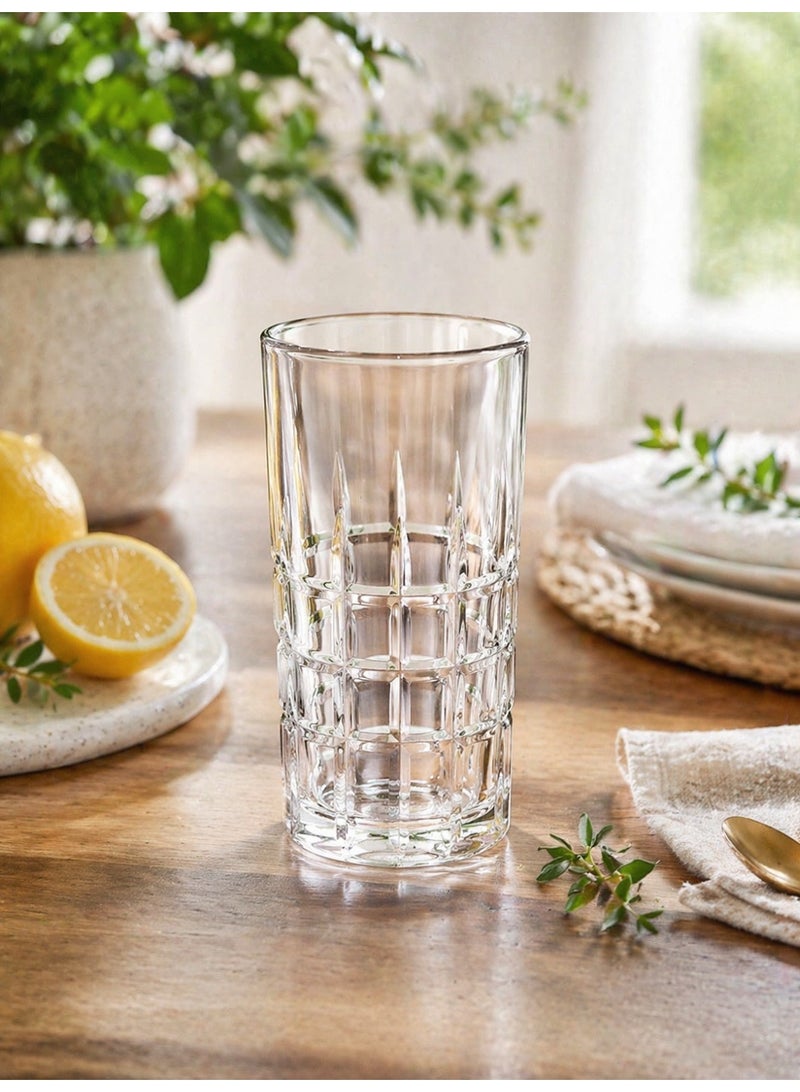Home Pro Tall Clear Drinking Glass – Modern Textured Highball Glass for Water, Juice & Beverages - Image 2