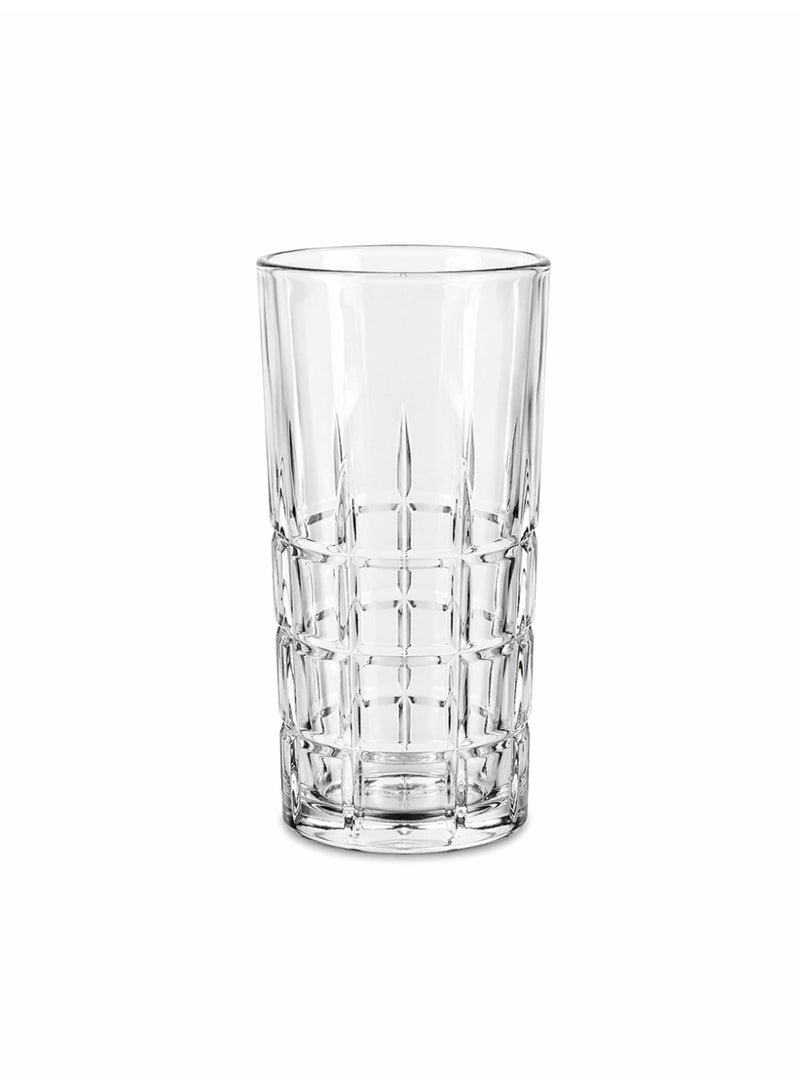 Home Pro Tall Clear Drinking Glass – Modern Textured Highball Glass for Water, Juice & Beverages - Image 1