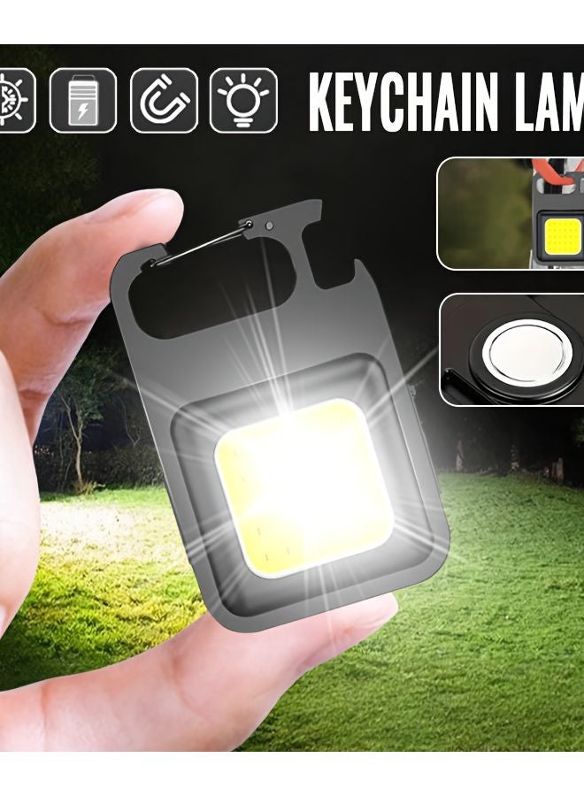 Rechargeable LED Keychain Flashlight Hands Free COB Torch With Magnet For Outdoor - Image 3