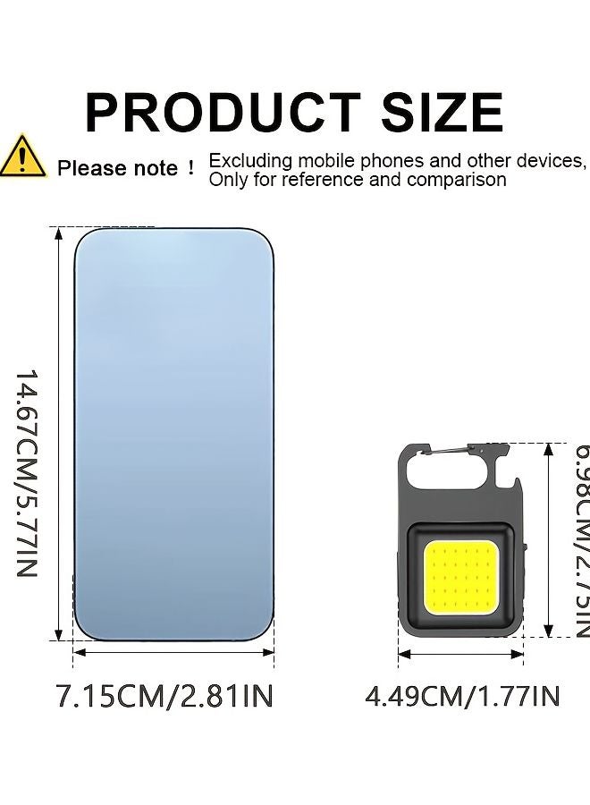 Rechargeable LED Keychain Flashlight Hands Free COB Torch With Magnet For Outdoor - Image 4