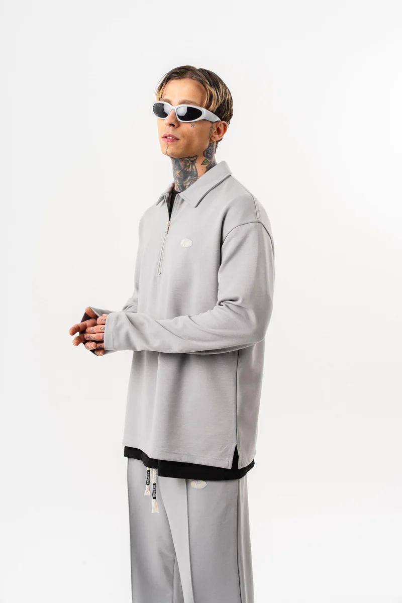 RESPIRE Men's Modal Half-Zip Sweatshirt Grey
