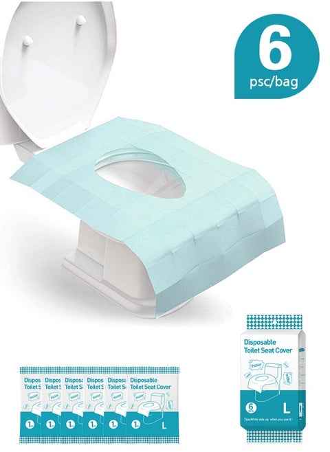 6Pcs Toilet Seat Covers Disposable Toilet Training Seat Covers Individual Package for Travel Friendly Packing for Kids Potty Training and Adult