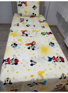 Mert Single Yellow Mickey Mouse Duvet Cover and Sheet Set 