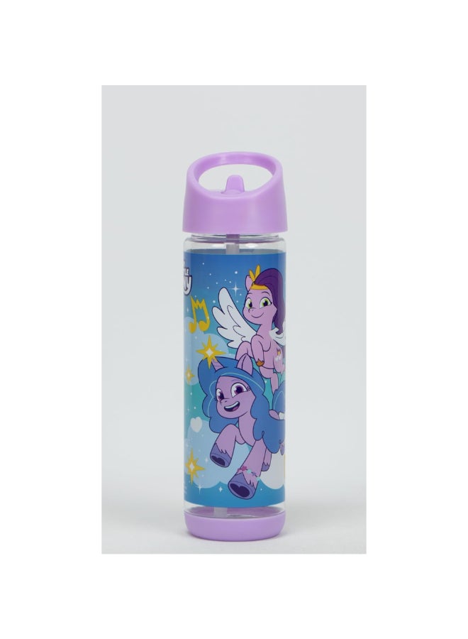 SunCe My Little Pony Plastic Water Bottle with Straw Purple and Blue 500 ml SUNS-4300MLO  - Image 1
