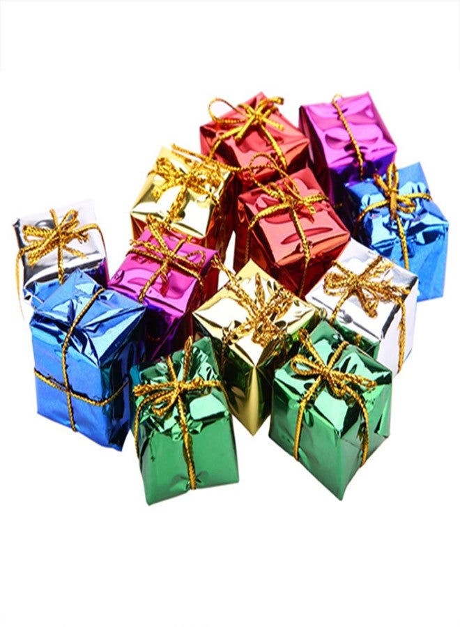 VINGVO Mini Christmas Tree Ornaments Set, Birthday Ornaments for Tree 12PCS Mini Boxes Box Pendant Hanging Ornament for Christmas Tree Xmas Parties Decor - Image 1