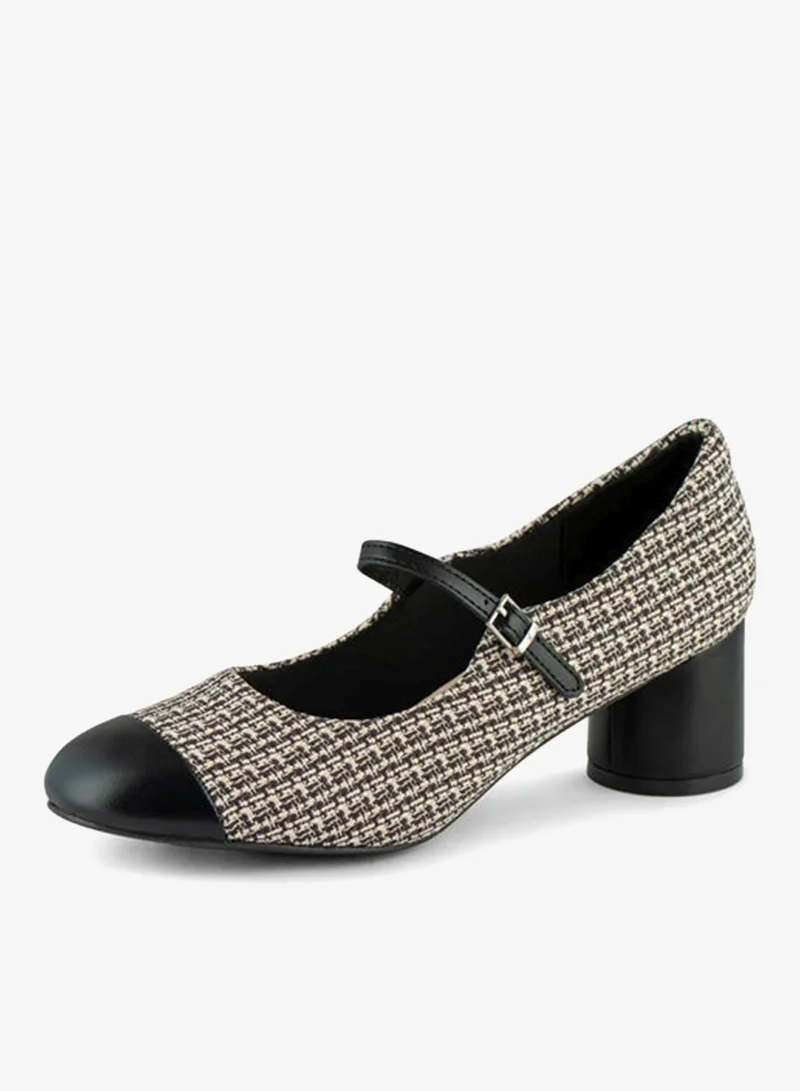 فينتشي أحذية نسائية بكعب متوسط ​​ومقدمة مستديرة