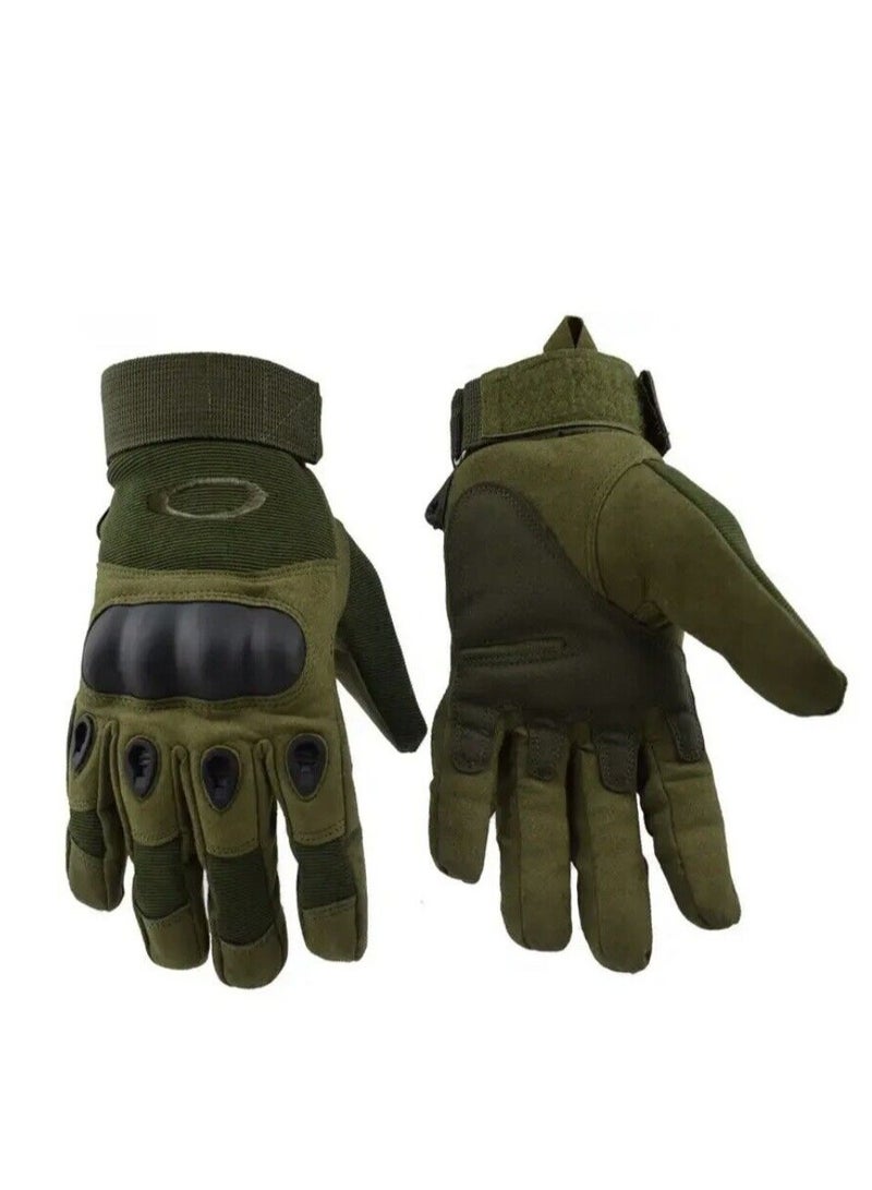 Motorcycle and Cycle Gloves, Full Finger Touchscreen For Riding Hiking Climbing Training (Size-L) Color-Green - Image 1