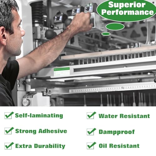 Well Tile Self-Laminating Preventative Maintenance Stickers 1 x 2 Inch Waterproof Inspection Safety Label by/Date/Next Labels with Clear Flap 180 Pcs - Image 3