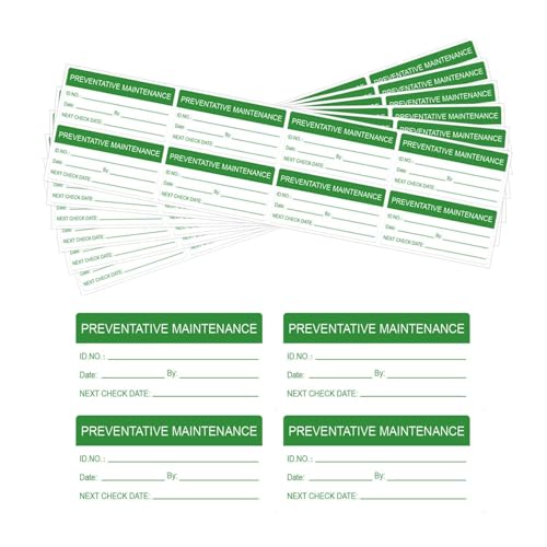 Well Tile Self-Laminating Preventative Maintenance Stickers 1 x 2 Inch Waterproof Inspection Safety Label by/Date/Next Labels with Clear Flap 180 Pcs - Image 1