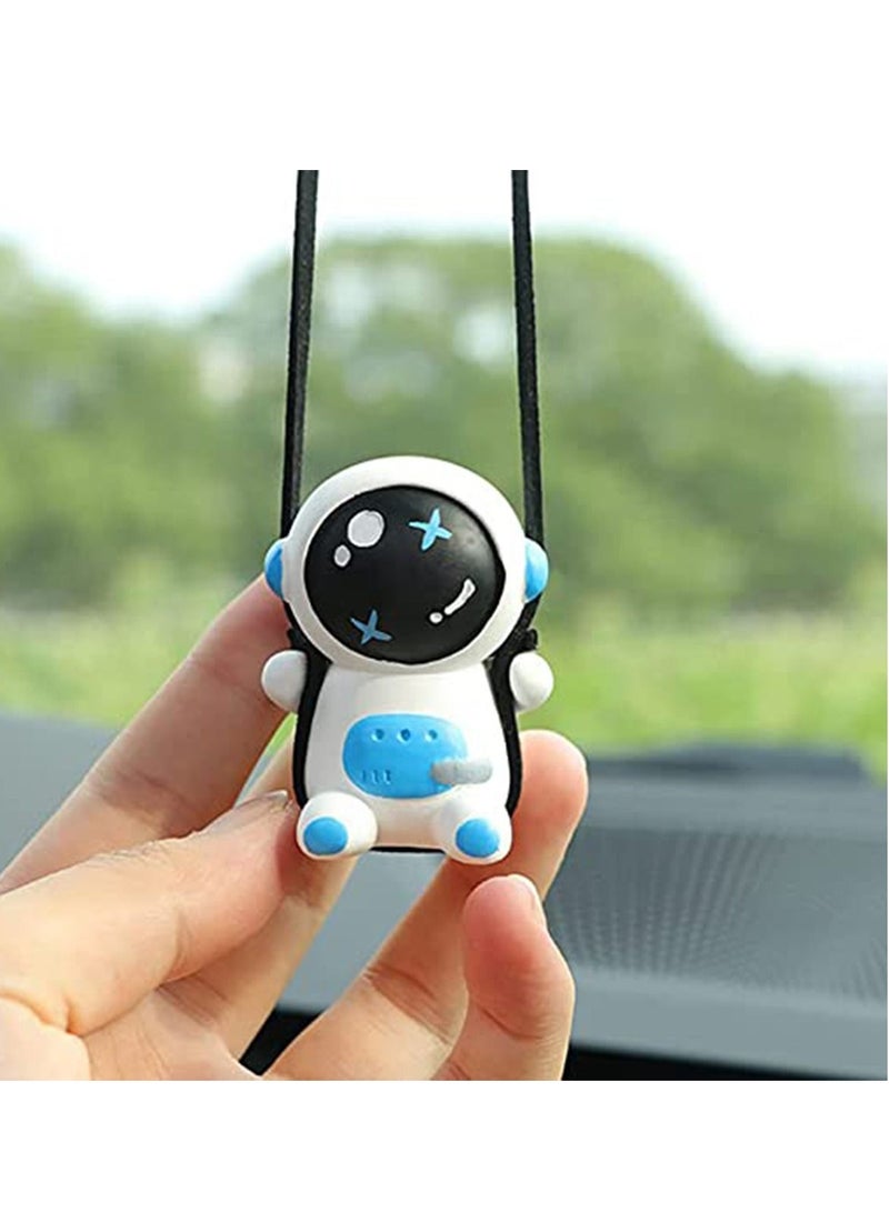 SYOSI Car Hanging Decoration Accessories, Cute Swing Astronaut Car Pendant Cartoon Car Rear View Mirror Hanging Ornaments Interior Rearview Mirrors Charms Ornament Room Decor for Home Indoor Car Hanging Dec - Image 2