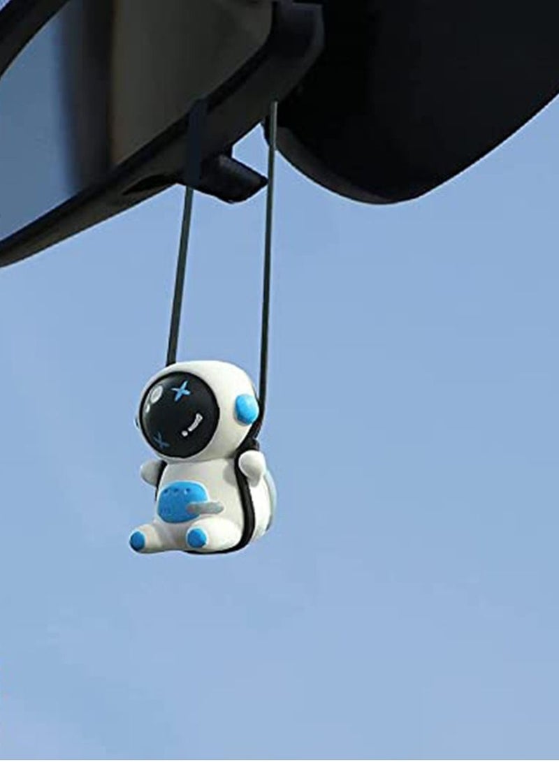 SYOSI Car Hanging Decoration Accessories, Cute Swing Astronaut Car Pendant Cartoon Car Rear View Mirror Hanging Ornaments Interior Rearview Mirrors Charms Ornament Room Decor for Home Indoor Car Hanging Dec - Image 1