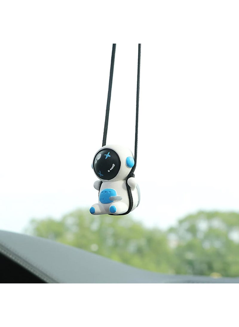 SYOSI Car Hanging Decoration Accessories, Cute Swing Astronaut Car Pendant Cartoon Car Rear View Mirror Hanging Ornaments Interior Rearview Mirrors Charms Ornament Room Decor for Home Indoor Car Hanging Dec - Image 3