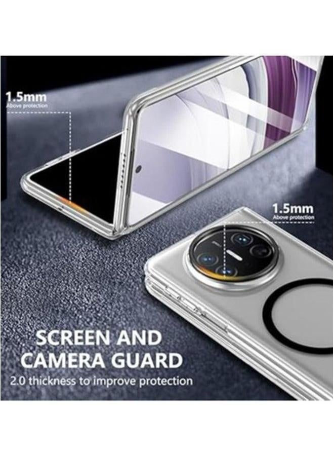 Crystal Clear Magnetic Case Compatible with Huawei Mate X5/X3, Mag-Safe, 【Strong Magnet】 【Non-Yellowing】 【Built-in Screen Protector】 Transparent Slim Cover  - Image 4