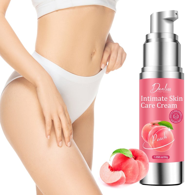 Danliss Peach Intimate Skin Care Cream 30g, Silver Pump Type, Brightens and Moisturizes, Mildly Acidic - Image 1
