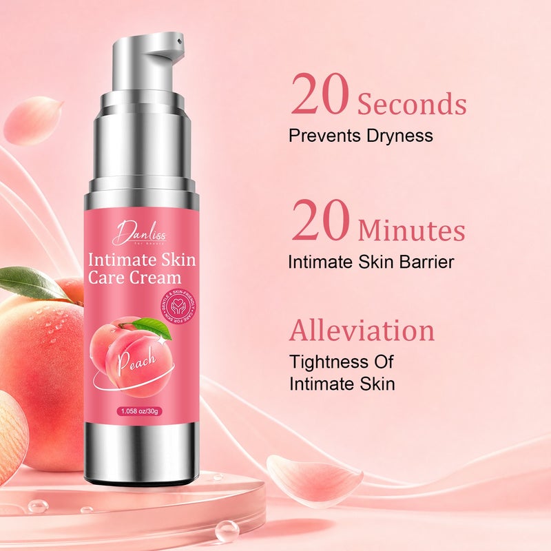 Danliss Peach Intimate Skin Care Cream 30g, Silver Pump Type, Brightens and Moisturizes, Mildly Acidic - Image 3