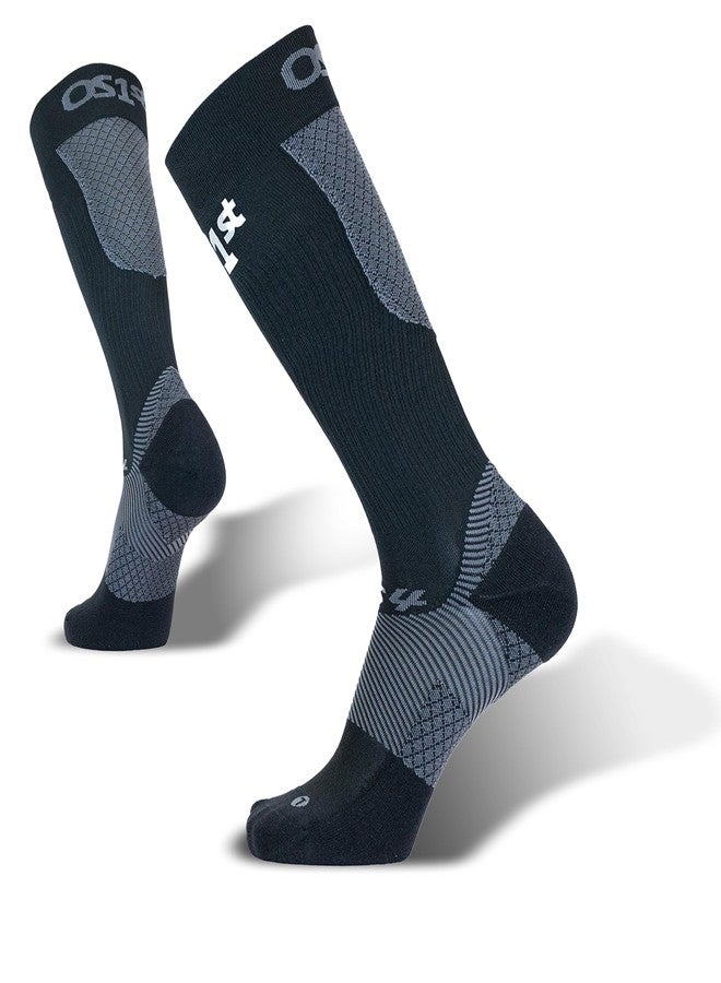 OS1st FS4 Compression Bracing Plantar Fasciitis Socks relives heel pain, improves circulation and overal foot health (US, Alpha, Large, Regular, Regular, Black) - Image 1