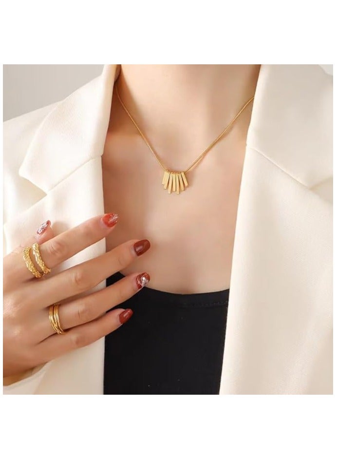 كاف كريشنس قلادة بسلسلة من الفولاذ المقاوم للصدأ للنساء من كاف كرييشنز، مقاس 40+5 سم، طراز هيب بوب - Image 3