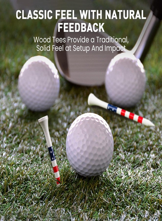 FINGER TEN Golf Tees Wood 3 1/4 2 3/4 Inch Wooden Bamboo 50/120 Count, Durable Biodegradable Colored Bulk Tee 70mm 83mm (USA Flag, 2 3/4 Inch(50 Pack)) - Image 4