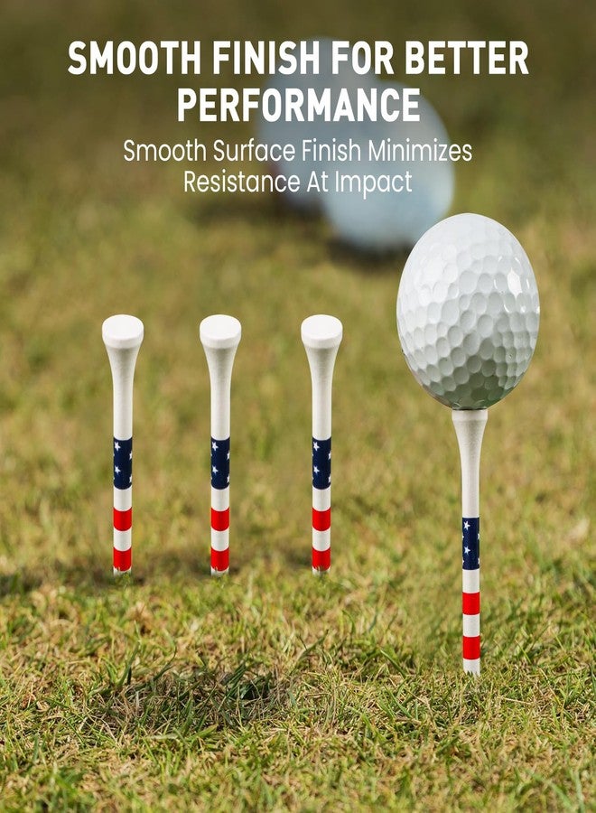 FINGER TEN Golf Tees Wood 3 1/4 2 3/4 Inch Wooden Bamboo 50/120 Count, Durable Biodegradable Colored Bulk Tee 70mm 83mm (USA Flag, 2 3/4 Inch(50 Pack)) - Image 5
