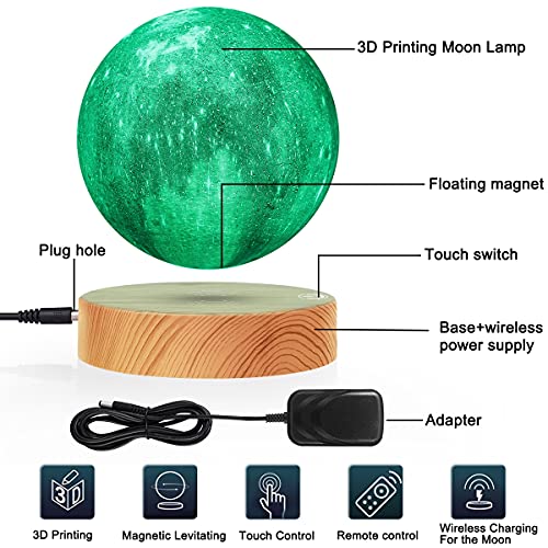 VGAzer Levitating Moon Lamp 5.9 Inch 16 Colors Galaxy Moon Lamp 3D Moon LED Light with Remote Control for Unique Gifts,Room Decor,Night Light,Office Desk Toys - Image 4