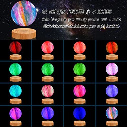VGAzer Levitating Moon Lamp 5.9 Inch 16 Colors Galaxy Moon Lamp 3D Moon LED Light with Remote Control for Unique Gifts,Room Decor,Night Light,Office Desk Toys - Image 2